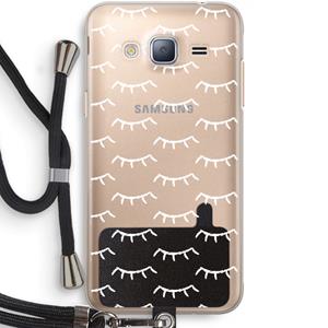 CaseCompany Wimpers: Samsung Galaxy J3 (2016) Transparant Hoesje met koord