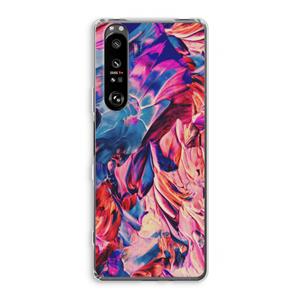 CaseCompany Pink Orchard: Sony Xperia 1 III Transparant Hoesje