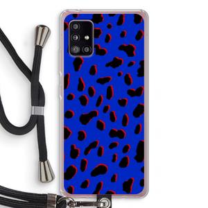 CaseCompany Blue Leopard: Samsung Galaxy A51 5G Transparant Hoesje met koord