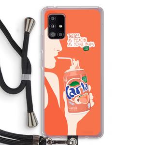 CaseCompany Peach please!: Samsung Galaxy A51 5G Transparant Hoesje met koord