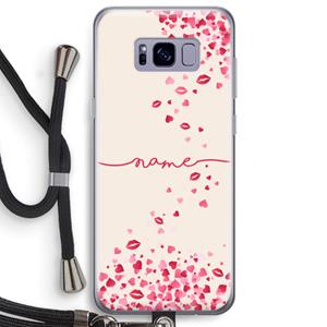 CaseCompany Hartjes en kusjes: Samsung Galaxy S8 Plus Transparant Hoesje met koord