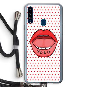 CaseCompany Yolo Denise: Samsung Galaxy A20s Transparant Hoesje met koord