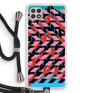 CaseCompany Skew Blush 2: Samsung Galaxy A22 4G Transparant Hoesje met koord