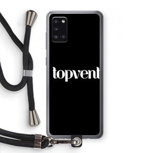 CaseCompany Topvent Zwart: Samsung Galaxy A31 Transparant Hoesje met koord