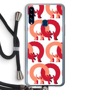 CaseCompany Dogs: Samsung Galaxy A20s Transparant Hoesje met koord