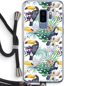 CaseCompany Tukans: Samsung Galaxy S9 Plus Transparant Hoesje met koord