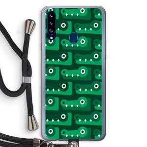 CaseCompany Crocs: Samsung Galaxy A20s Transparant Hoesje met koord