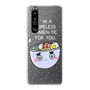CaseCompany I'm A Hopeless Ramen-Tic For You: Sony Xperia 1 III Transparant Hoesje