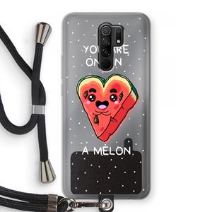 CaseCompany One In A Melon: Xiaomi Redmi 9 Transparant Hoesje met koord