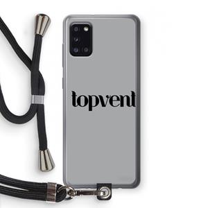 CaseCompany Topvent Grijs Zwart: Samsung Galaxy A31 Transparant Hoesje met koord