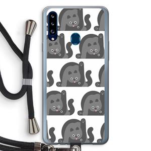 CaseCompany Cats: Samsung Galaxy A20s Transparant Hoesje met koord