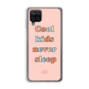 CaseCompany Cool Kids Never Sleep: Samsung Galaxy A12 Transparant Hoesje