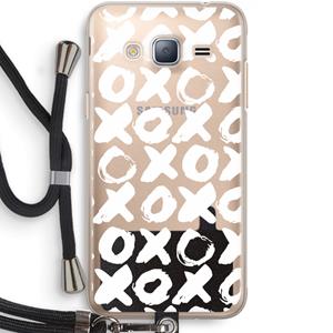 CaseCompany XOXO: Samsung Galaxy J3 (2016) Transparant Hoesje met koord