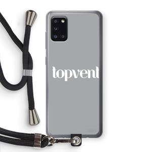 CaseCompany Topvent Grijs Wit: Samsung Galaxy A31 Transparant Hoesje met koord