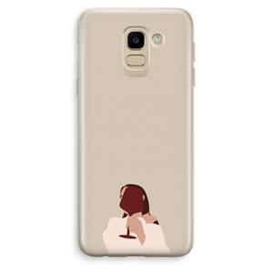 CaseCompany I drink wine: Samsung Galaxy J6 (2018) Transparant Hoesje