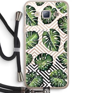 CaseCompany Geometrische jungle: Samsung Galaxy J3 (2016) Transparant Hoesje met koord