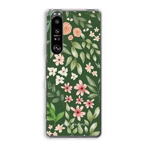 CaseCompany Botanical green sweet flower heaven: Sony Xperia 1 III Transparant Hoesje