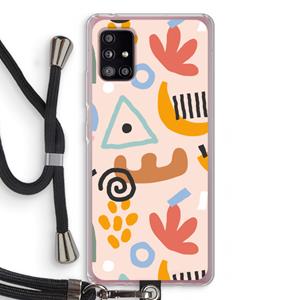 CaseCompany Abstract: Samsung Galaxy A51 5G Transparant Hoesje met koord