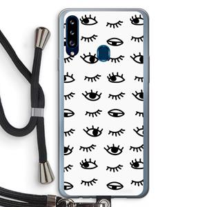 CaseCompany Eye pattern #2: Samsung Galaxy A20s Transparant Hoesje met koord