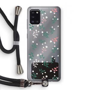 CaseCompany Small white flowers: Samsung Galaxy A31 Transparant Hoesje met koord