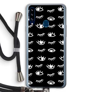 CaseCompany Eye pattern #3: Samsung Galaxy A20s Transparant Hoesje met koord