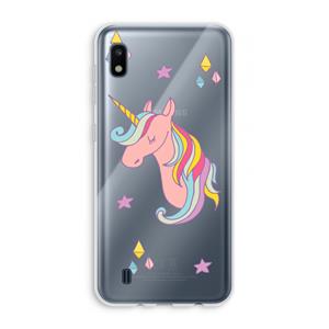 CaseCompany Roze eenhoorn: Samsung Galaxy A10 Transparant Hoesje