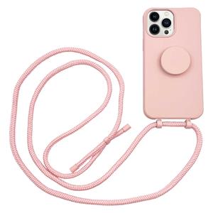 Hoyde Høyde - 2 in 1 Socket houder en Necklace Backcover hoes - iPhone 13 Pro - Roze