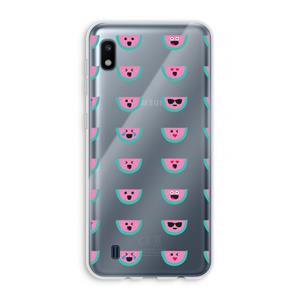 CaseCompany Smiley watermeloenprint: Samsung Galaxy A10 Transparant Hoesje