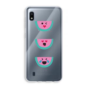 CaseCompany Smiley watermeloen: Samsung Galaxy A10 Transparant Hoesje
