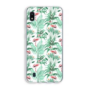 CaseCompany Flamingo bladeren: Samsung Galaxy A10 Transparant Hoesje