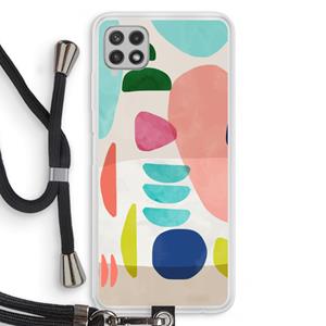 CaseCompany Bold Rounded Shapes: Samsung Galaxy A22 4G Transparant Hoesje met koord