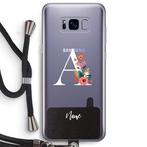 CaseCompany Pink Bouquet: Samsung Galaxy S8 Plus Transparant Hoesje met koord
