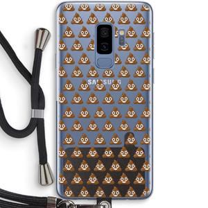CaseCompany Poop emoji: Samsung Galaxy S9 Plus Transparant Hoesje met koord