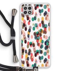 CaseCompany Tropical Dots: Samsung Galaxy A22 4G Transparant Hoesje met koord