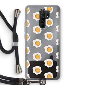 CaseCompany Bacon to my eggs #1: Xiaomi Redmi 9 Transparant Hoesje met koord