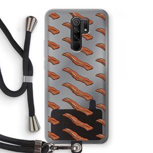 CaseCompany Bacon to my eggs #2: Xiaomi Redmi 9 Transparant Hoesje met koord