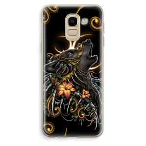 CaseCompany Huilende Wolf: Samsung Galaxy J6 (2018) Transparant Hoesje