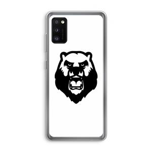 CaseCompany Angry Bear (white): Samsung Galaxy A41 Transparant Hoesje