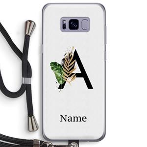 CaseCompany Charcoal Flora: Samsung Galaxy S8 Plus Transparant Hoesje met koord
