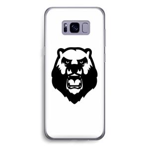 CaseCompany Angry Bear (white): Samsung Galaxy S8 Transparant Hoesje