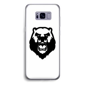 CaseCompany Angry Bear (white): Samsung Galaxy S8 Transparant Hoesje