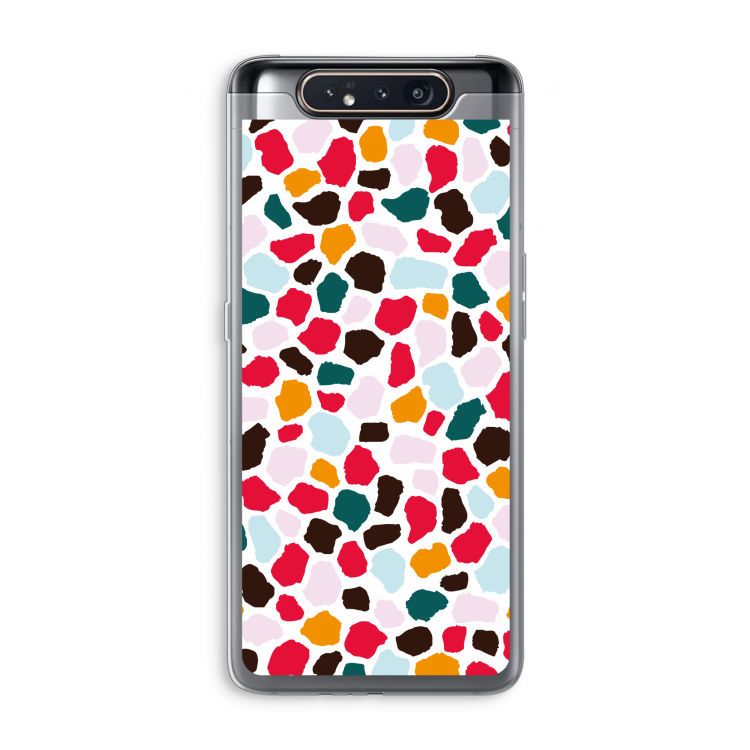 CaseCompany Colored Giraffe: Samsung Galaxy A80 Transparant Hoesje