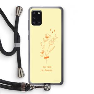 CaseCompany No rain no flowers: Samsung Galaxy A31 Transparant Hoesje met koord