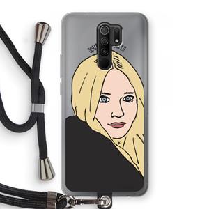 CaseCompany Ashley: Xiaomi Redmi 9 Transparant Hoesje met koord