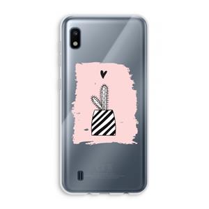 CaseCompany Zwart-wit cactus: Samsung Galaxy A10 Transparant Hoesje