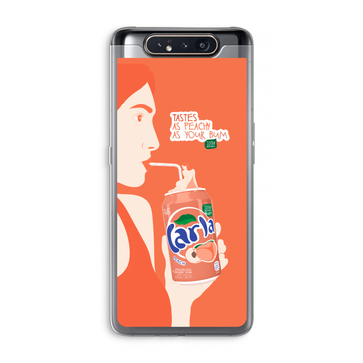 CaseCompany Peach please!: Samsung Galaxy A80 Transparant Hoesje