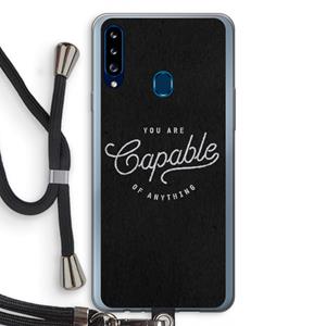 CaseCompany Capable: Samsung Galaxy A20s Transparant Hoesje met koord