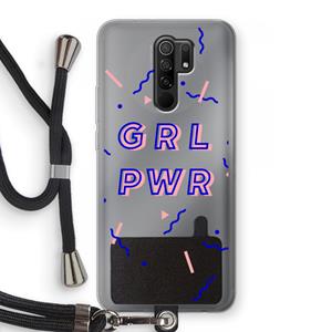 CaseCompany GRL PWR: Xiaomi Redmi 9 Transparant Hoesje met koord