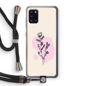 CaseCompany Roses are red: Samsung Galaxy A31 Transparant Hoesje met koord