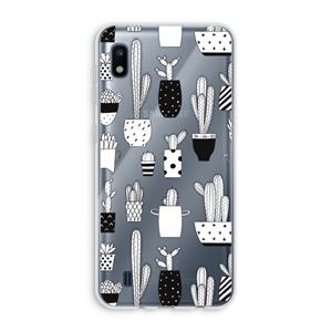CaseCompany Cactusmotief: Samsung Galaxy A10 Transparant Hoesje